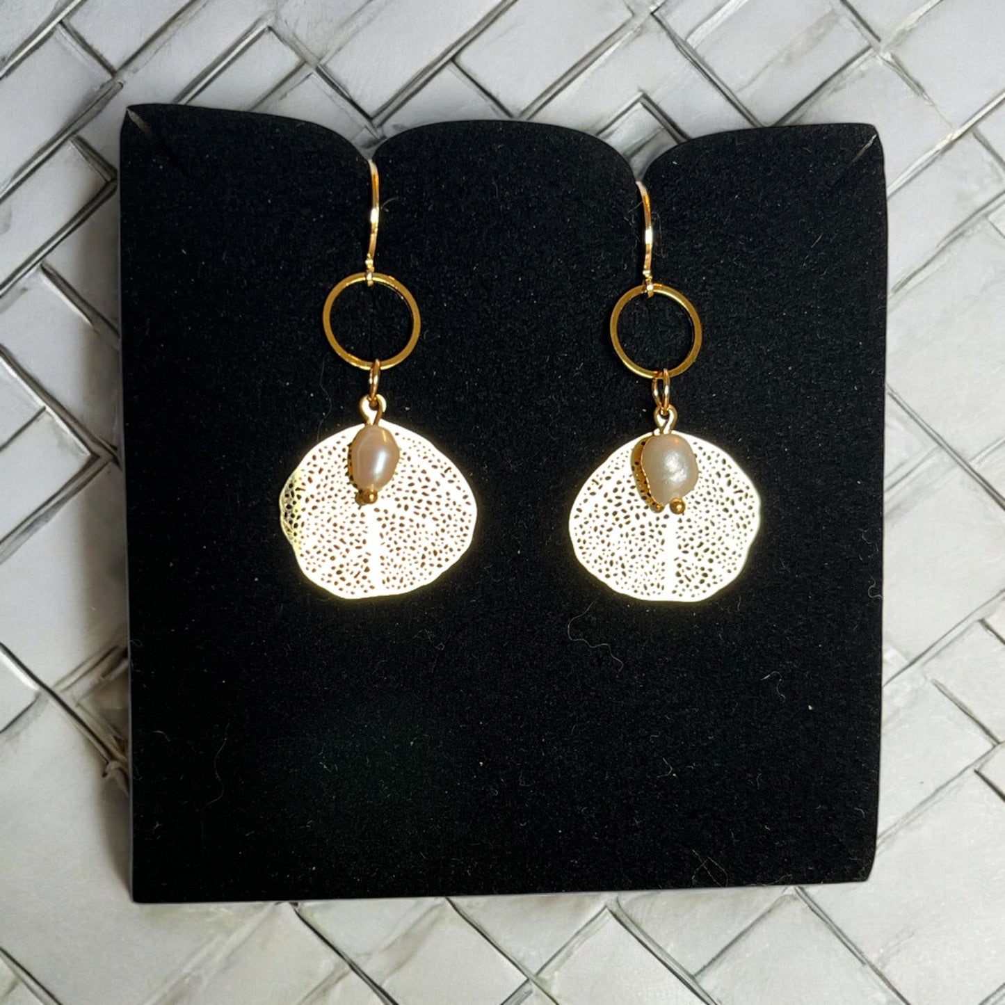 Boucles d'oreilles avec perles blanche